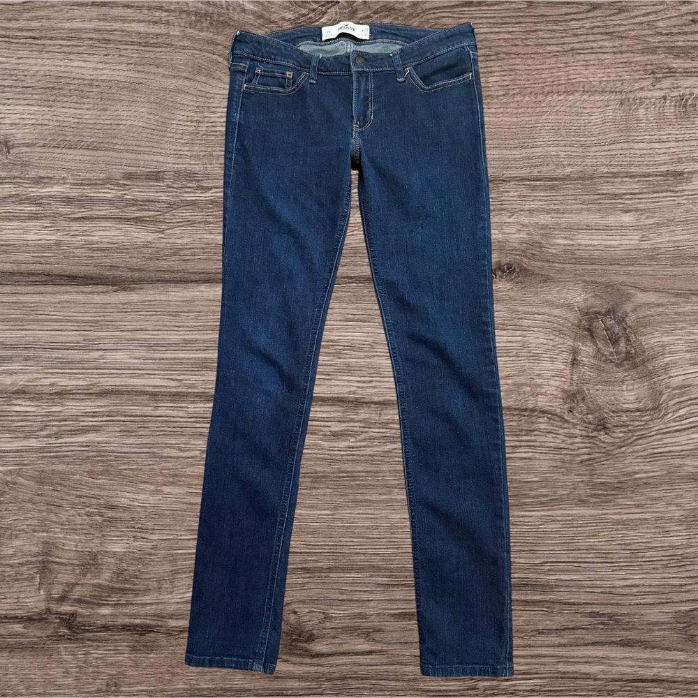 Hollister Low Rise Skinny Jeans Dark Wash Denim Size 7R Y2K Indie Sleaze